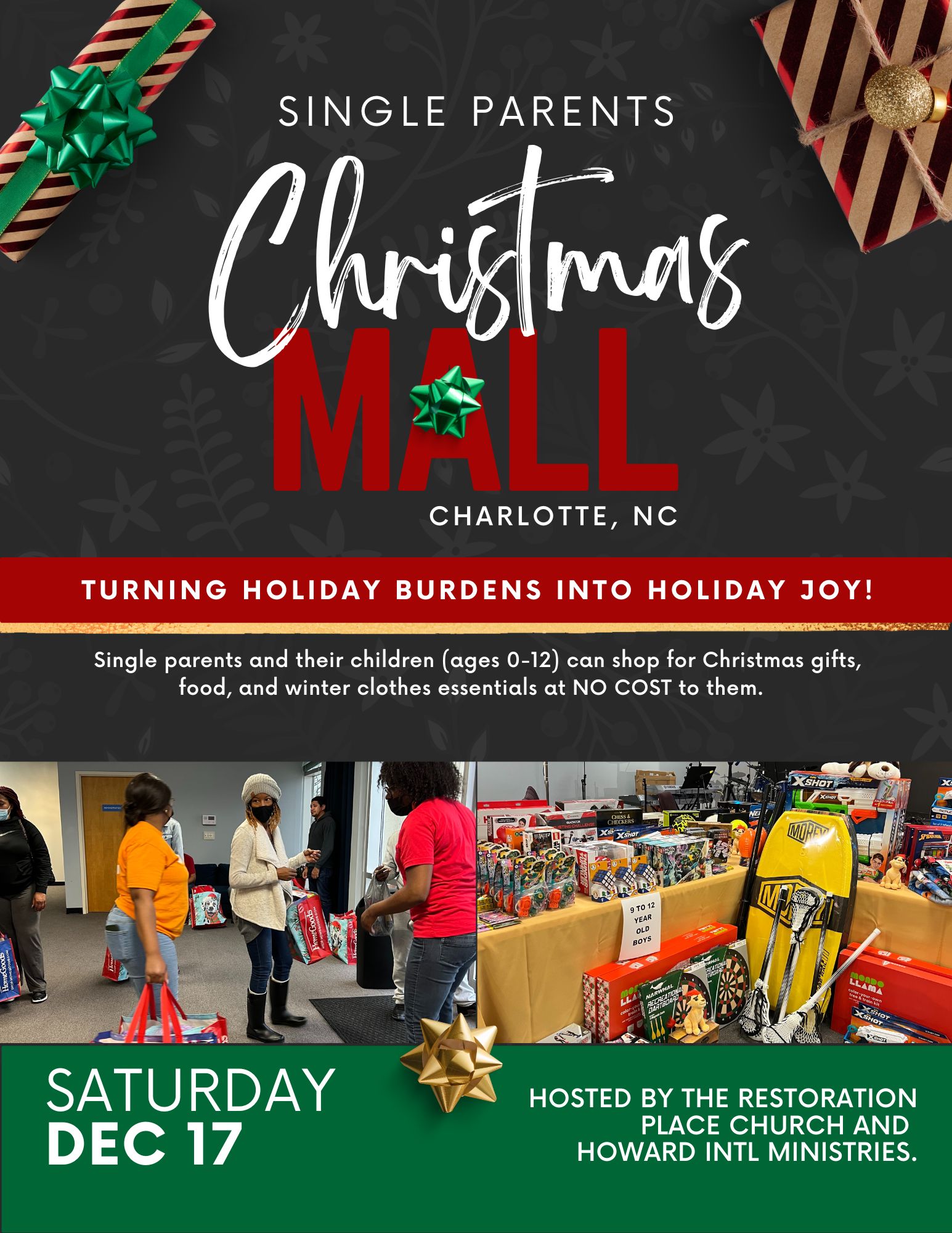 Single Parents Christmas Mall 2022 Charlotte NC