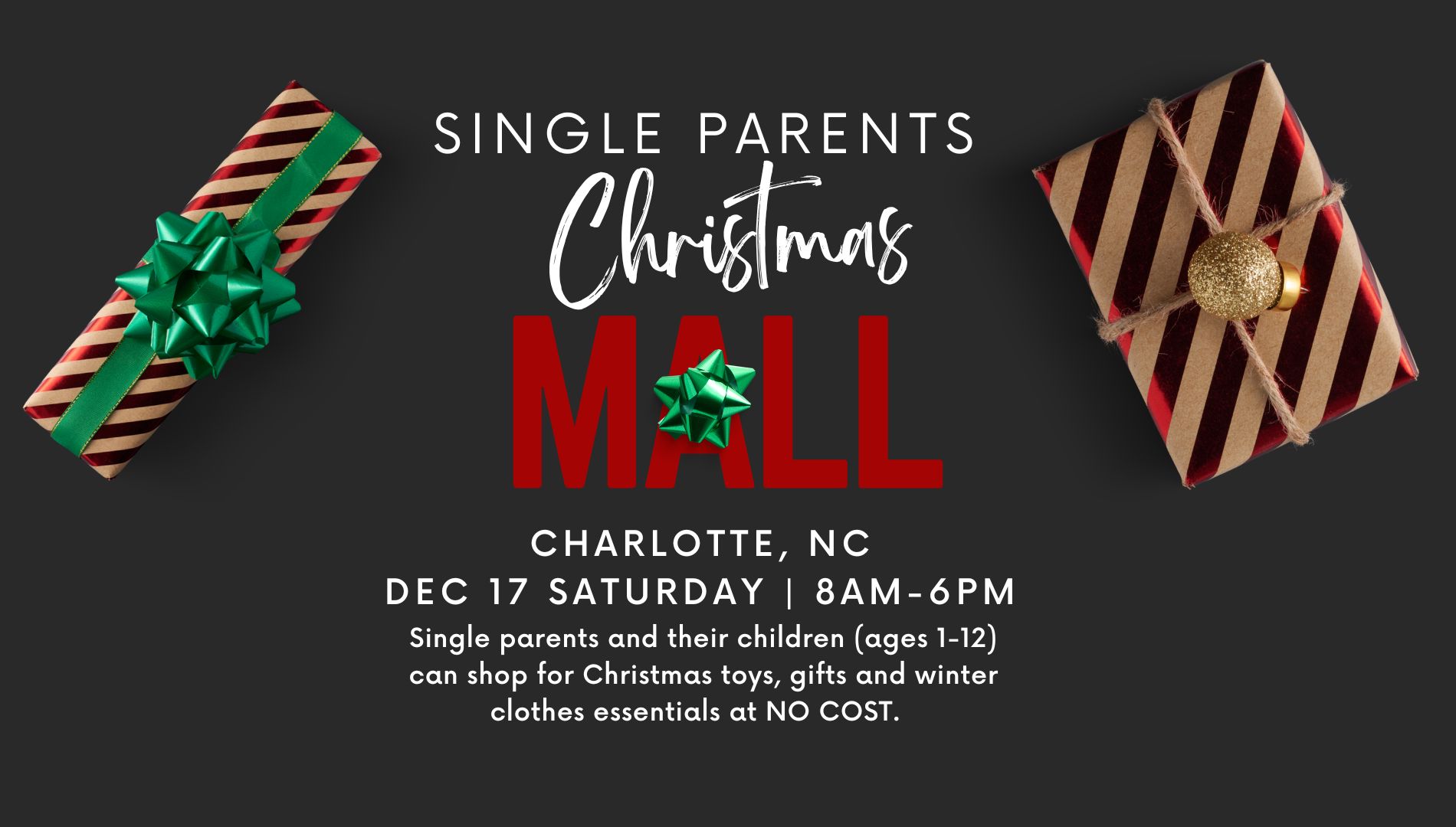 Single Parents Christmas Mall 2022 North Carolina at The Restoration Place Church