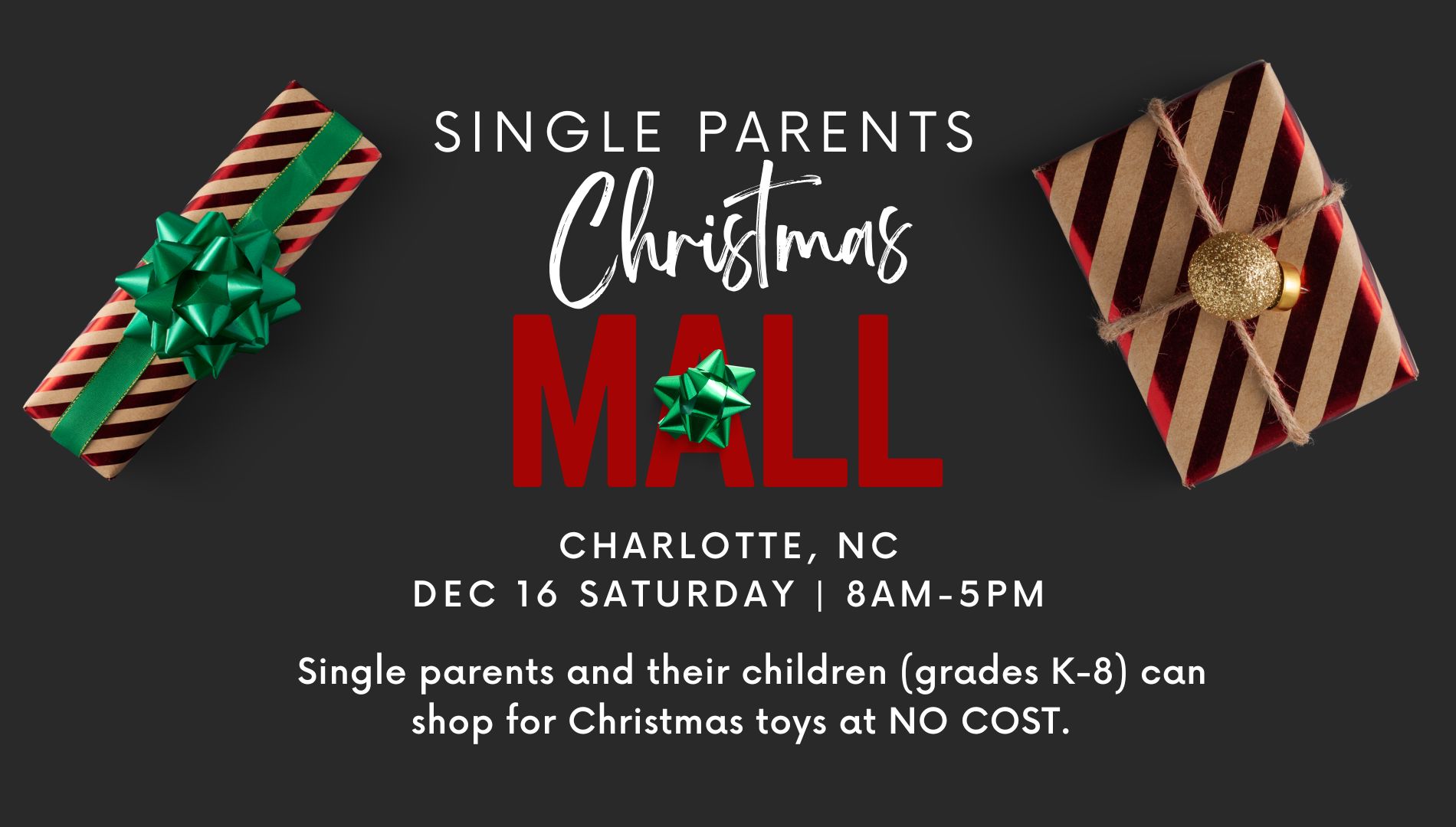 Single Parents Christmas Mall 2023 at The Restoration Place Church North Carolina